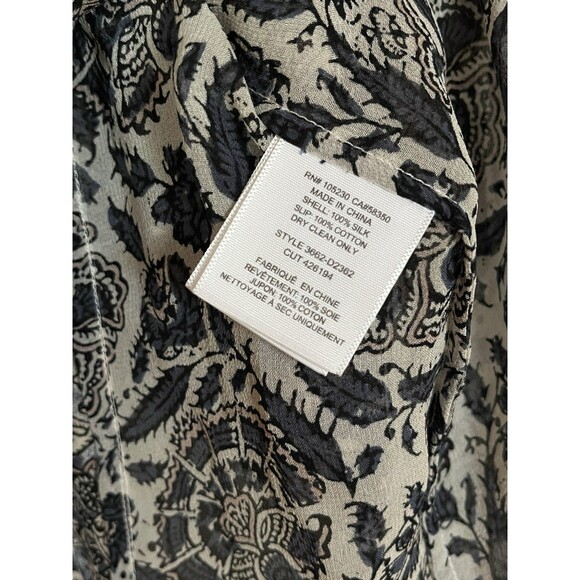 Joie 100% Silk Tunic Shift Dress, 3/4 Sleeve Tapestry Floral Pattern‎ Size XS - Picture 7 of 11